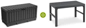 Skrzynie ogrodowe - Zestaw balkonowy skrzynia KENTWOOD 350 L /stół LYON Graphite - miniaturka - grafika 1
