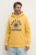Bluzy męskie - Gant bluza męska kolor żółty z kapturem z nadrukiem 2015068 - miniaturka - grafika 1
