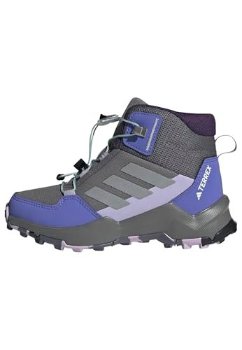 adidas Uniseks - dzieci Terrex Ax4R Mid Hiking Shoes Kids, grey four/matte silver/semi flash aqua, 30 1/2 EU