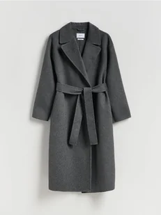 Reserved - Płaszcz z wełną - ciemnoszary - Płaszcze damskie - miniaturka - grafika 1
