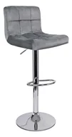 Taborety i hokery - Krzesło Barowe Welurowe Bali Szary silver - miniaturka - grafika 1