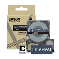 Taśmy do drukarek barwiące - Epson LK-6HWJ taśma matowa 24 mm, biały na granatowym, oryginalna - miniaturka - grafika 1