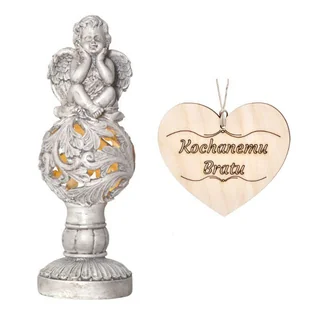 ZNICZ dla BRATA ANIOŁ STRÓŻ SOLARNY do ogrodu lub na grób - Lampiony i znicze - miniaturka - grafika 1