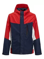 Kurtki i płaszcze dla chłopców - JACK & JONES Jcologan Light Jacket Jnr kurtka męska, Granatowy blezer/Szczegóły: POMPEIANRED/WHITE BLOCKING, 176 - miniaturka - grafika 1