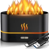 Nawilżacze powietrza - Nawilżacz powietrza kominek do aromaterapii z efektem ognia LED 180 ml Nawilżacz powietrza kominek do aromaterapii z efektem ognia LED 180 ml - miniaturka - grafika 1