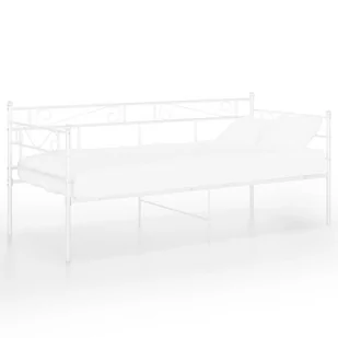 vidaXL Lumarko Rama sofy, biała, metalowa, 90x200 cm 324768 - Łóżka - miniaturka - grafika 1