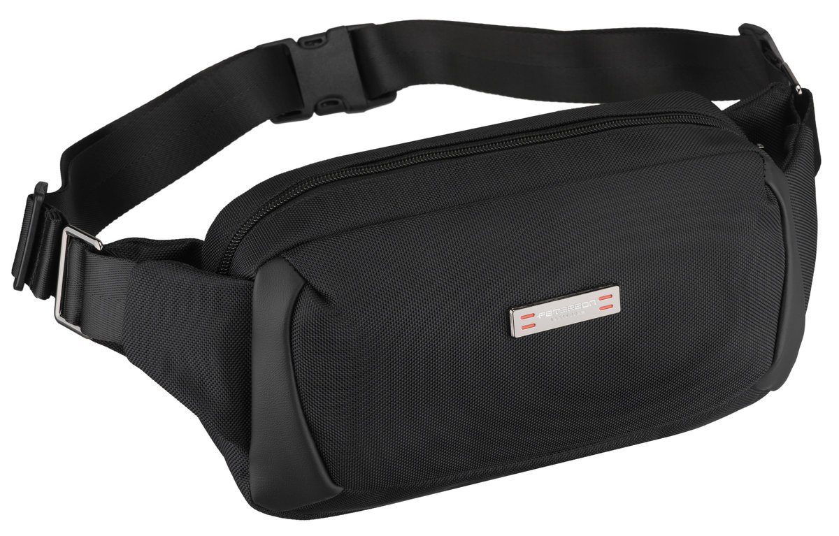 Nerka męska saszetka na biodra czarna PETERSON lekka na ramię crossbody miejska
