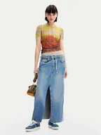 Koszulki i topy damskie - Desigual T-Shirt Double 24WWTK27 Kolorowy Slim Fit - miniaturka - grafika 1