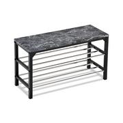 Szafki na buty - Szafka na buty/taboret 2 poziomy Black marble, 77 x 29 x 42 cm - miniaturka - grafika 1