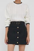 Spódnice - Barbour spódnica bawełniana Holwick kolor czarny mini prosta - miniaturka - grafika 1