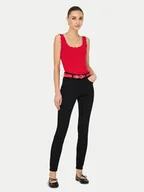 Koszulki i topy damskie - JDY Top Nanna 15290585 Czerwony Slim Fit - miniaturka - grafika 1