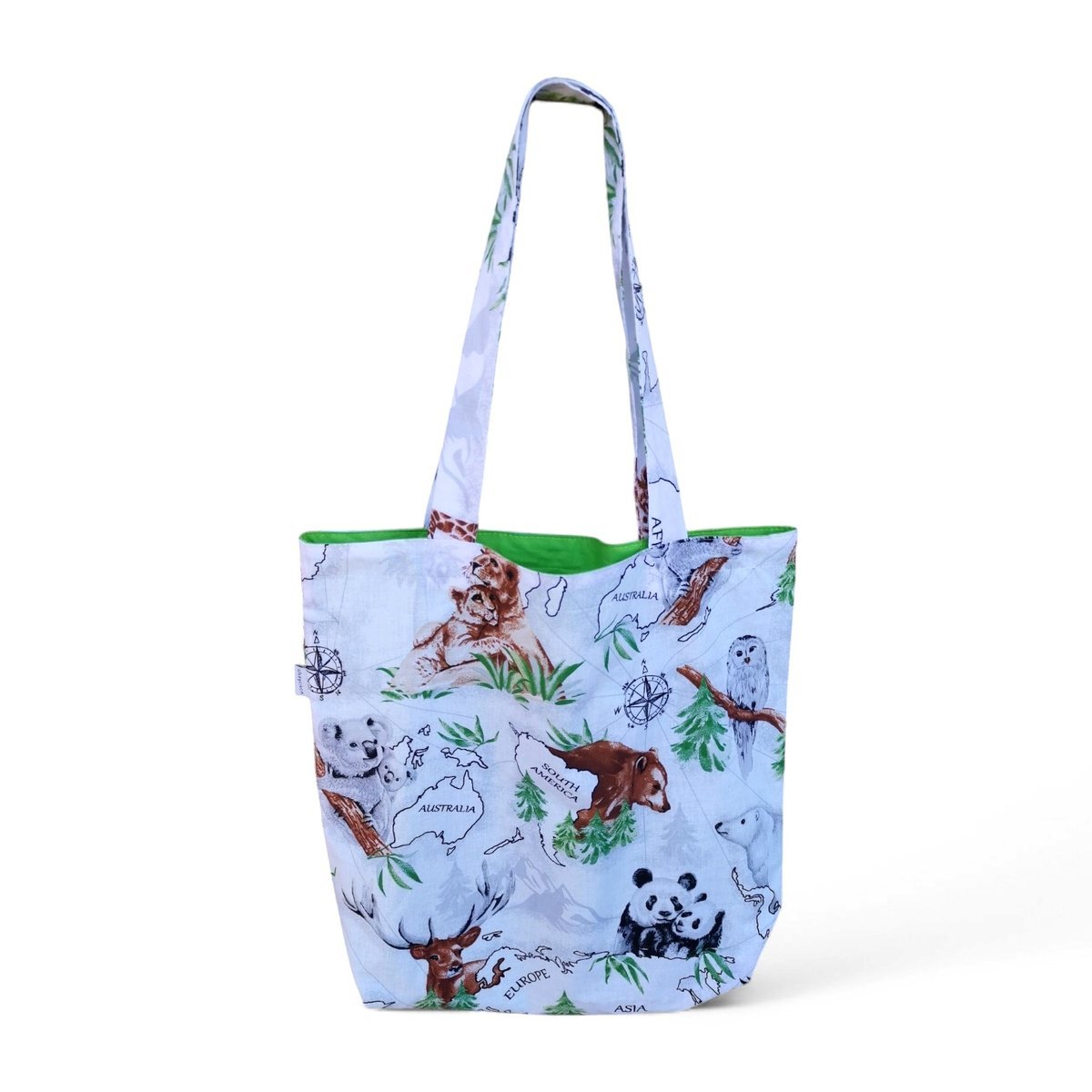 Torba shopperka torba shopper siatka na zakupy mapa zoo