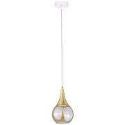 Lampy sufitowe - Keter Lighting Lacrima lampa wisząca 1x60W biały/złoty/szkło miodowe 2322 - miniaturka - grafika 1
