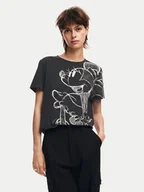 Koszulki i topy damskie - Desigual T-Shirt Mickey Drawing 24WWTKA1 Czarny Regular Fit - miniaturka - grafika 1