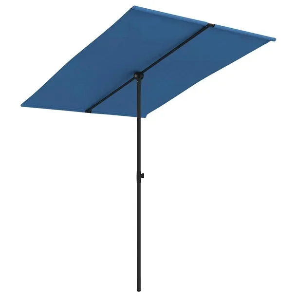 Płaski parasol ogrodowy, lazurowy, 200x150x(120-215) cm