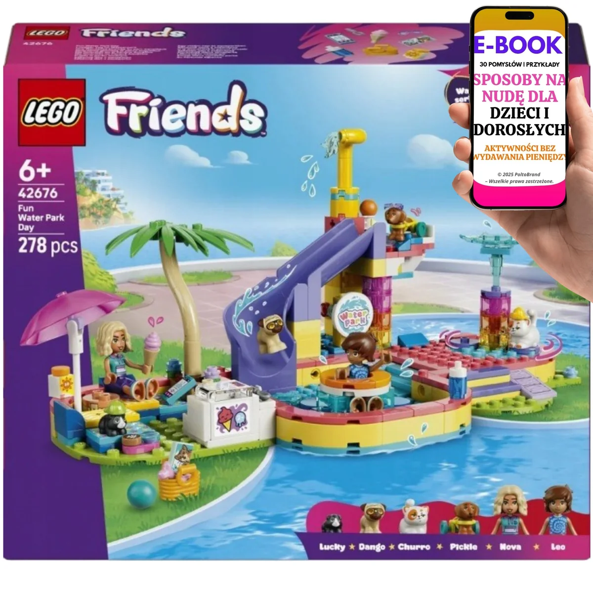 LEGO Friends Basen Zjeżdżalnia 42676 • 278 klocków • letnia zabawa przez cały rok