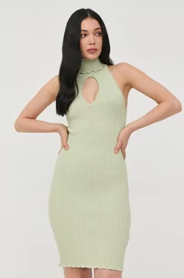 Guess sukienka kolor zielony mini dopasowana - Sukienki - miniaturka - grafika 1