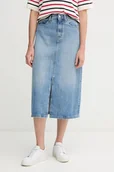 Spódnice - Tommy Hilfiger spódnica jeansowa kolor niebieski midi prosta WW0WW45501 - miniaturka - grafika 1