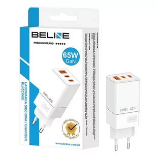 Beline Ład. siec. 2x USB-C + 1x USB 65W biały/white (only head) PD 3.0 + QC 3.0 BLN3CW65 GaN - Ładowarki do telefonów Beline Ład. siec. 2x USB-C + 1x USB 65W biały/white (only head) PD 3.0 + QC 3.0 BLN3CW65 GaN - Ładowarki do telefonów - miniaturka - grafika 2