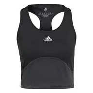 Koszulki i topy damskie - adidas T-shirt damski HIIT Cro, czarny/węgiel, XL - miniaturka - grafika 1