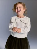 Bluzki dla niemowląt - Reserved - Bluzka z kołnierzykiem - złamana biel - miniaturka - grafika 1