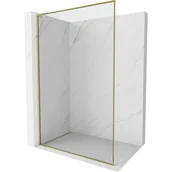 Ścianki i drzwi prysznicowe - Mexen Kioto-F L ścianka prysznicowa Walk-in z ramką 110 x 202 cm, transparent 8 mm, złota - 800-110-174-50-00 - miniaturka - grafika 1
