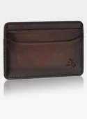 Etui na dokumenty i karty - Etui Cardholder Męskie Skórzane Visconti Na Karty Slim Ciemny Brąz - miniaturka - grafika 1