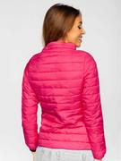 Kurtki damskie - Różowa pikowana kurtka damska przejściowa ze stójką Denley 1141 - miniaturka - grafika 1