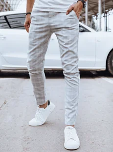 Spodnie męskie casual jasnoszare Dstreet UX4398-36 - Spodnie męskie - miniaturka - grafika 1