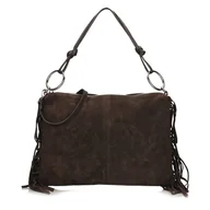 Torebki damskie - Torebka skórzana z ozdobnymi frędzlami Toscanio G102 - miniaturka - grafika 1