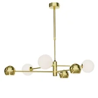 Lampy sufitowe - Designerska, złota lampa wisząca do salonu JUP 1962 z serii MOKA - miniaturka - grafika 1