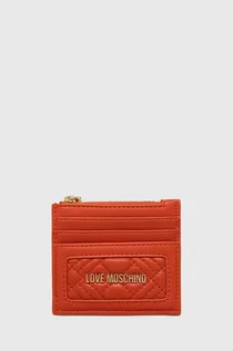 Portfele - Love Moschino portfel damski kolor pomarańczowy - grafika 1