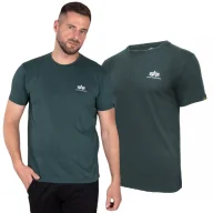 Odzież taktyczna i umundurowanie - Alpha Industries Koszulka Small Logo Basic 188505 610 - Navy Green - miniaturka - grafika 1