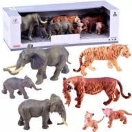 Figurki dla dzieci - Zestaw zwierząt SAFARI figurki słoń tygrys ZA2987 - miniaturka - grafika 1