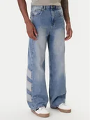 Spodnie męskie - adidas Jeansy KE0112 Niebieski Loose Fit - miniaturka - grafika 1