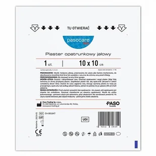 Pasocare Med, plaster opatrunkowy, jałowy, 10 cm x 10 cm, 1 sztuka - Apteczki i materiały opatrunkowe - miniaturka - grafika 1