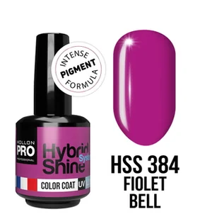 384. Fiolet Bell - Lakier hybrydowy Hybrid Shine System - Color UV/LED - Mollon PRO - Lakiery hybrydowe - miniaturka - grafika 1