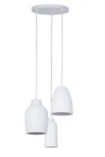 Biała lampa wisząca z trzema różnymi kloszami SIG 41380 z serii NORA - Lampy sufitowe - miniaturka - grafika 1