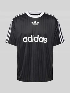 T-shirt z prążkowanym okrągłym dekoltem - Koszulki męskie - miniaturka - grafika 1