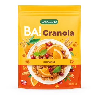 Bakalland BA! Granola z żurawiną i pomarańczą 300 g - Płatki śniadaniowe i musli - miniaturka - grafika 1
