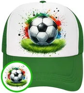 Czapki i chusty sportowe męskie - Czapka z Daszkiem Piłka Nożna Zielona z Nadrukiem Na Lato Siatka Bejsbolówka - miniaturka - grafika 1