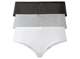 esmara® Figi damskie z biobawełną, 3 pary (XL (48/50), Czarny/szary/biały) - Majtki damskie - miniaturka - grafika 1