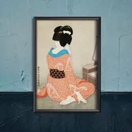 Plakaty - Plakat vintage Kobieta w czerwonym kimono - miniaturka - grafika 1