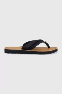 Tommy Hilfiger japonki TH ELEVATED BEACH SANDAL damskie kolor granatowy na płaskim obcasie FW0FW06985 - Klapki i japonki damskie - miniaturka - grafika 1