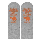 Skarpetki dla dzieci - Skarpetki dziecięce szare SOXO z napisami zabawne - 22–24 - miniaturka - grafika 1