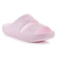 Buty dla dziewczynek - Klapki Crocs Classic Glitter Sandal V2 209705-6ZW różowe - miniaturka - grafika 1