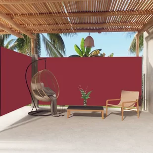 vidaXL Zwijana markiza boczna na taras, czerwona, 180 x 600 cm vidaXL - Pawilony ogrodowe - miniaturka - grafika 1