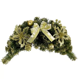 Stroik świąteczny złoty 60 cm dekoracja bożonarodzeniowa - Ozdoby bożonarodzeniowe - miniaturka - grafika 1