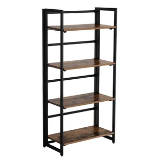 Songmics BOOKSHELF/BROWN/BLACK/60X30X125,5CM SHELF/BR+BL/60CM - Regały - miniaturka - grafika 1
