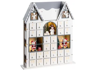 Dekoracja świąteczna LED FEMUND Kalendarz adwentowy 40 cm Biały - Ozdoby bożonarodzeniowe - miniaturka - grafika 1